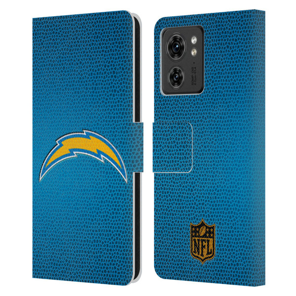 NFL Los Angeles Chargers Logo Football Leather Book Wallet Case Cover For Motorola Moto Edge 40