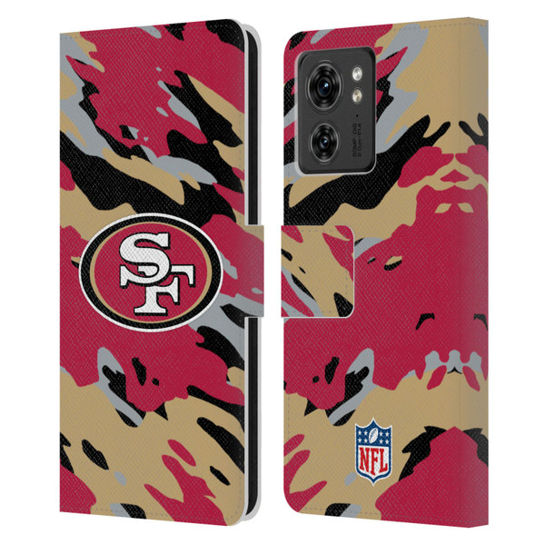 NFL San Francisco 49Ers Logo Camou Leather Book Wallet Case Cover For Motorola Moto Edge 40