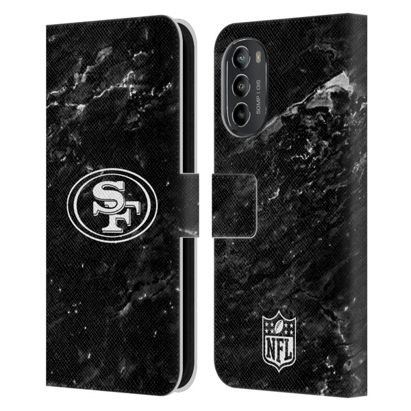 NFL San Francisco 49ers Artwork Marble Leather Book Wallet Case Cover For Motorola Moto G82 5G