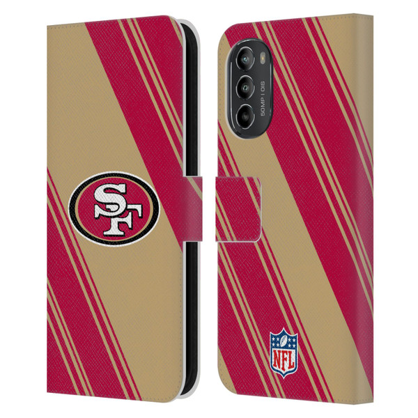 NFL San Francisco 49ers Artwork Stripes Leather Book Wallet Case Cover For Motorola Moto G82 5G