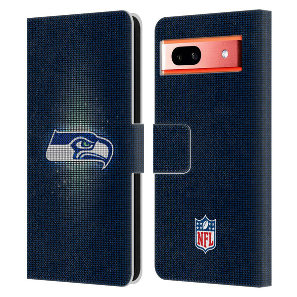 NFL Seattle Seahawks Artwork LED Leather Book Wallet Case Cover For Google Pixel 7a