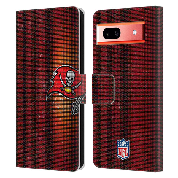 NFL Tampa Bay Buccaneers Artwork LED Leather Book Wallet Case Cover For Google Pixel 7a
