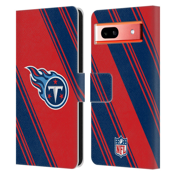 NFL Tennessee Titans Artwork Stripes Leather Book Wallet Case Cover For Google Pixel 7a