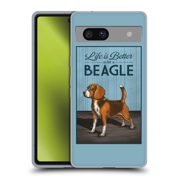 Lantern Press Dog Collection Beagle Soft Gel Case for Google Pixel 7a