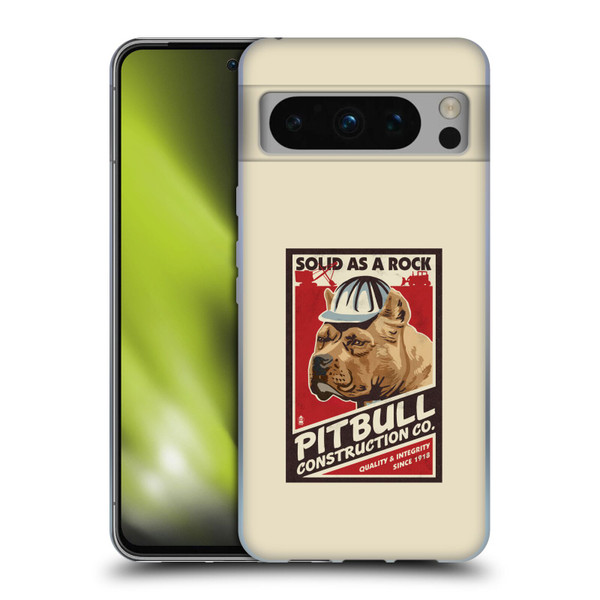 Lantern Press Dog Collection Pitbull Construction Soft Gel Case for Google Pixel 8 Pro