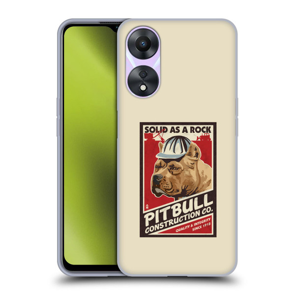 Lantern Press Dog Collection Pitbull Construction Soft Gel Case for OPPO A78 5G
