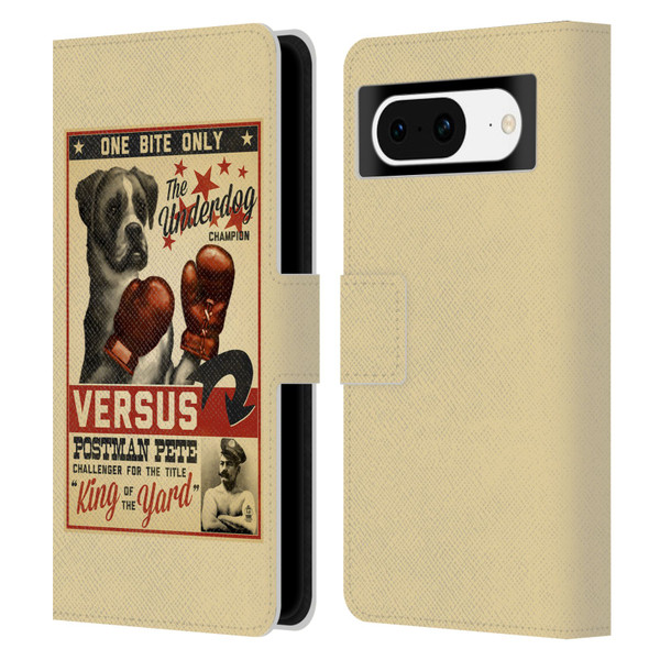 Lantern Press Dog Collection Versus Leather Book Wallet Case Cover For Google Pixel 8