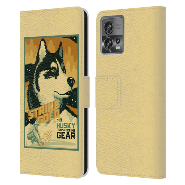 Lantern Press Dog Collection Husky Leather Book Wallet Case Cover For Motorola Moto Edge 30 Fusion