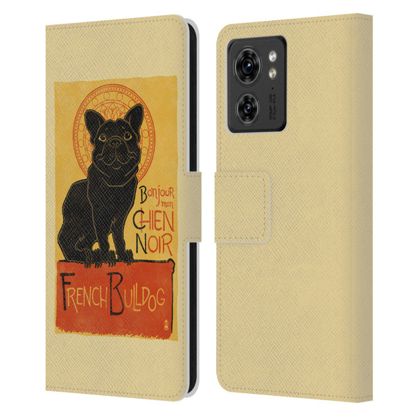 Lantern Press Dog Collection French Bulldog Leather Book Wallet Case Cover For Motorola Moto Edge 40