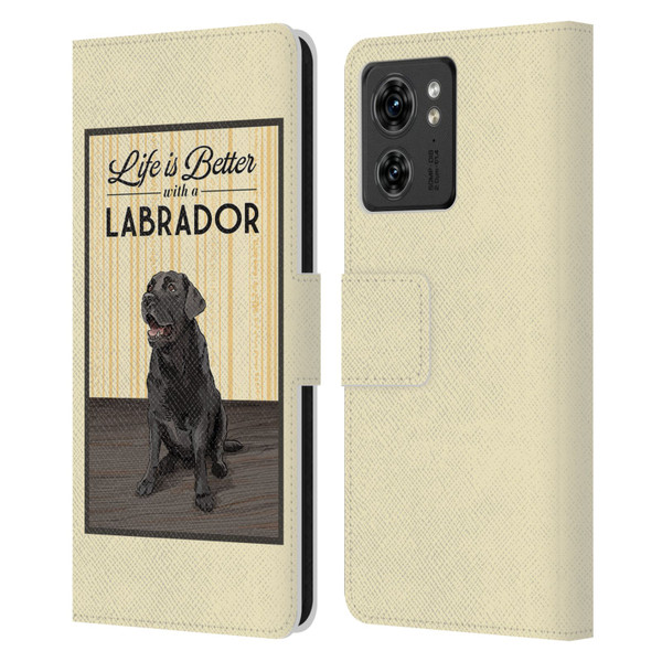 Lantern Press Dog Collection Labrador Leather Book Wallet Case Cover For Motorola Moto Edge 40