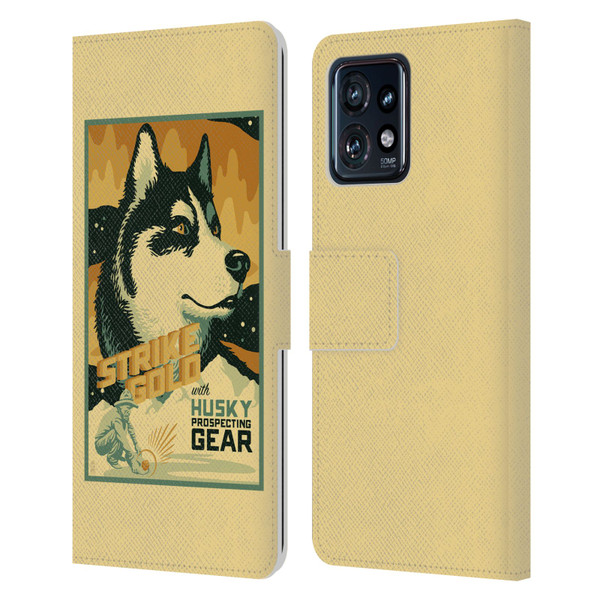 Lantern Press Dog Collection Husky Leather Book Wallet Case Cover For Motorola Moto Edge 40 Pro