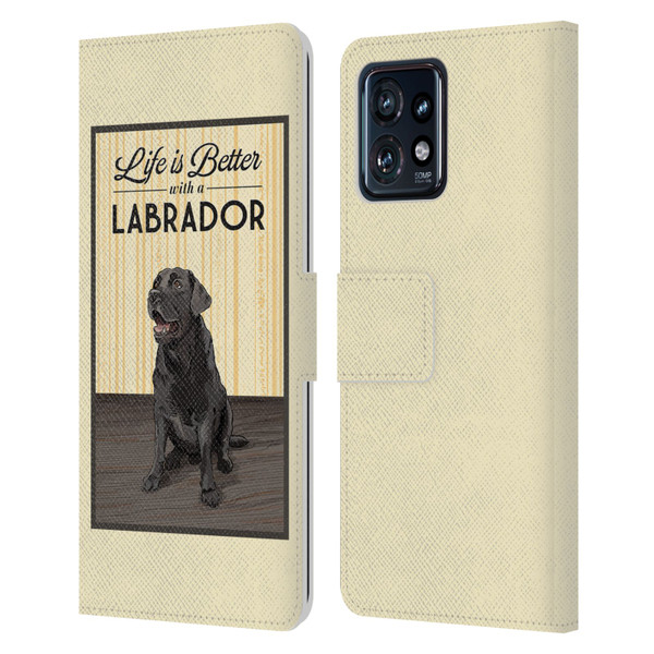 Lantern Press Dog Collection Labrador Leather Book Wallet Case Cover For Motorola Moto Edge 40 Pro