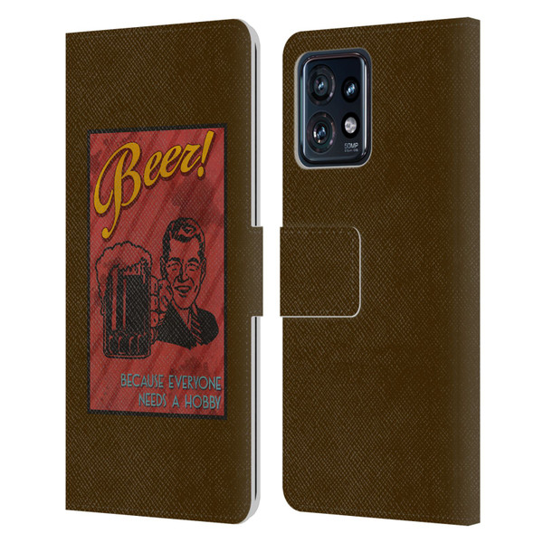Lantern Press Man Cave Masculine Leather Book Wallet Case Cover For Motorola Moto Edge 40 Pro
