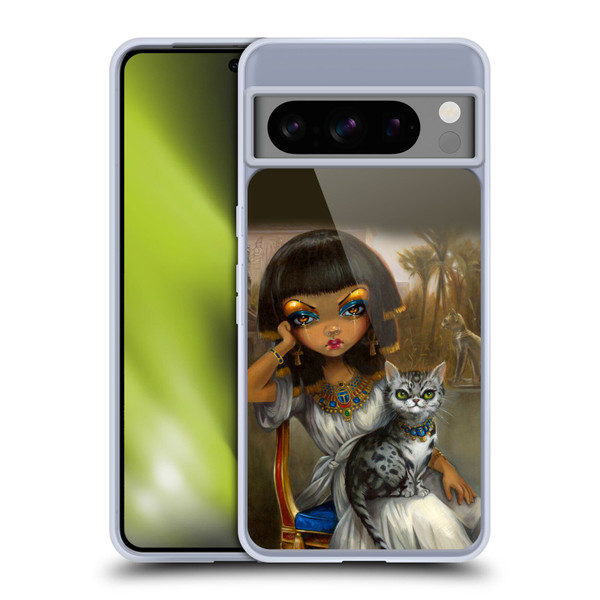 Strangeling Art Egyptian Girl with Cat Soft Gel Case for Google Pixel 8 Pro