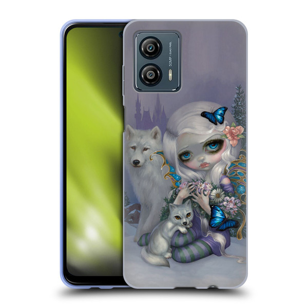Strangeling Fairy Art Winter with Wolf Soft Gel Case for Motorola Moto G53 5G