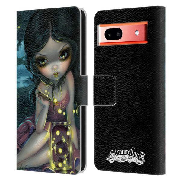 Strangeling Art Fireflies in Summer Leather Book Wallet Case Cover For Google Pixel 7a