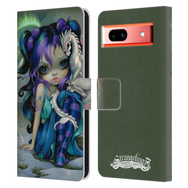 Strangeling Dragon Frost Winter Fairy Leather Book Wallet Case Cover For Google Pixel 7a