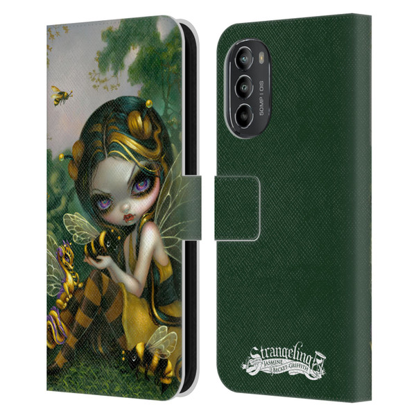 Strangeling Dragon Bee Fairy Leather Book Wallet Case Cover For Motorola Moto G82 5G