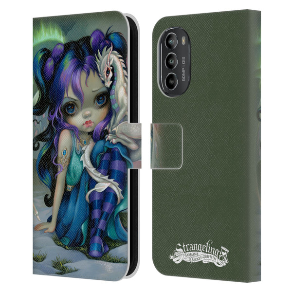 Strangeling Dragon Frost Winter Fairy Leather Book Wallet Case Cover For Motorola Moto G82 5G