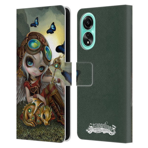 Strangeling Dragon Steampunk Fairy Leather Book Wallet Case Cover For OPPO A78 5G