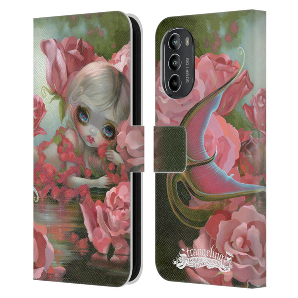 Strangeling Mermaid Roses Leather Book Wallet Case Cover For Motorola Moto G82 5G