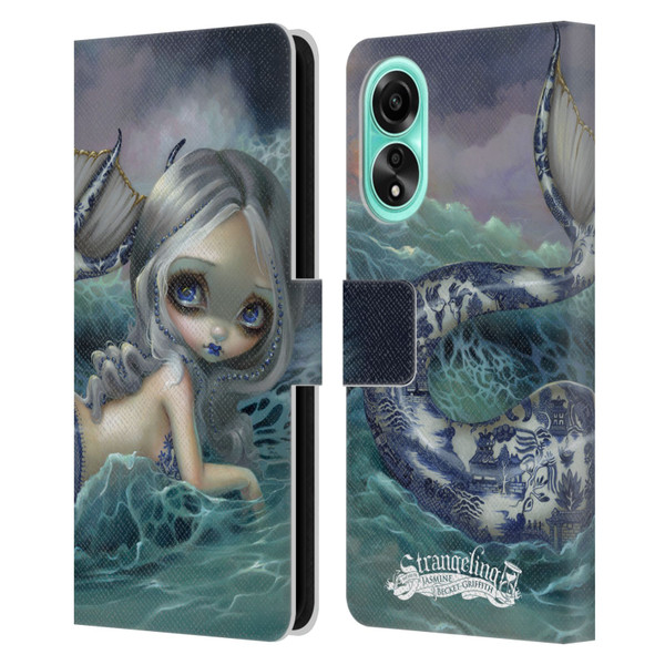 Strangeling Mermaid Blue Willow Tail Leather Book Wallet Case Cover For OPPO A78 5G