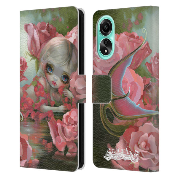 Strangeling Mermaid Roses Leather Book Wallet Case Cover For OPPO A78 4G
