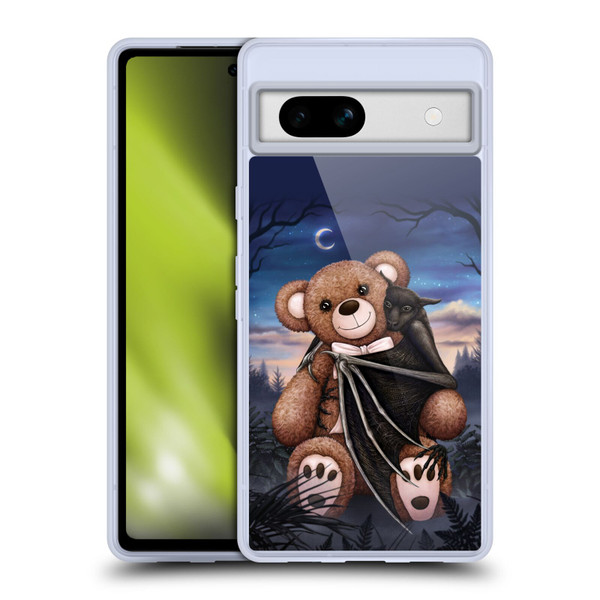 Sarah Richter Animals Bat Cuddling A Toy Bear Soft Gel Case for Google Pixel 7a