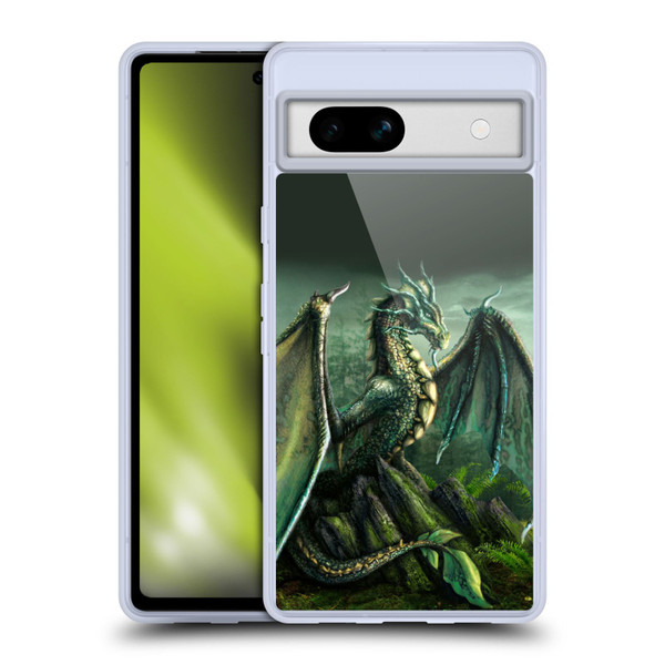 Sarah Richter Fantasy Creatures Green Nature Dragon Soft Gel Case for Google Pixel 7a