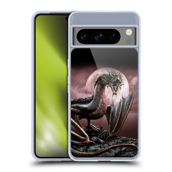 Sarah Richter Fantasy Creatures Black Dragon Roaring Soft Gel Case for Google Pixel 8 Pro