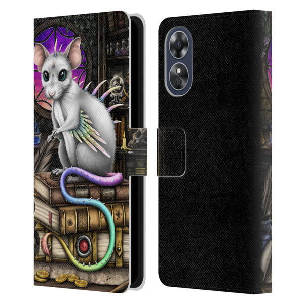 Sarah Richter Animals Alchemy Magic Rat Leather Book Wallet Case Cover For OPPO A17