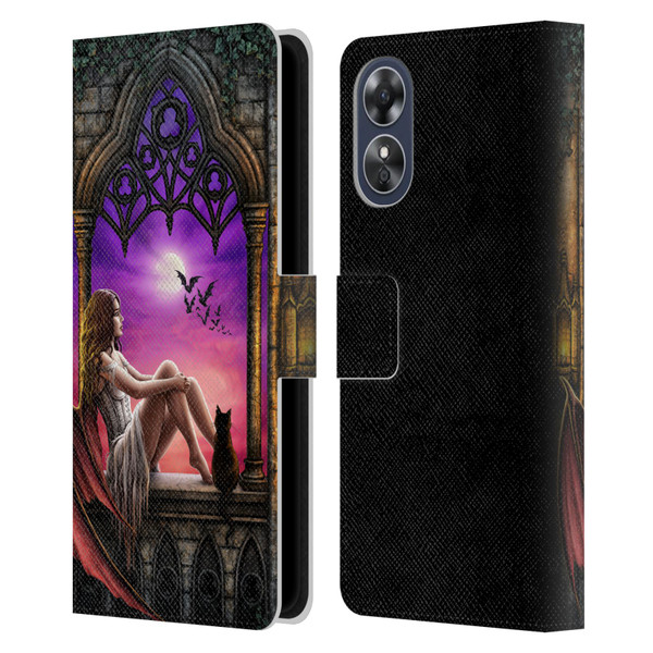 Sarah Richter Fantasy Demon Vampire Girl Leather Book Wallet Case Cover For OPPO A17