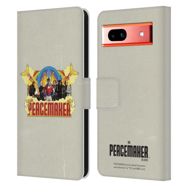 Peacemaker: Television Series Graphics Group Leather Book Wallet Case Cover For Google Pixel 7a