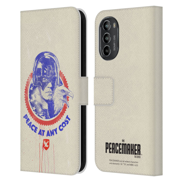 Peacemaker: Television Series Graphics Christopher Smith & Eagly Leather Book Wallet Case Cover For Motorola Moto G82 5G