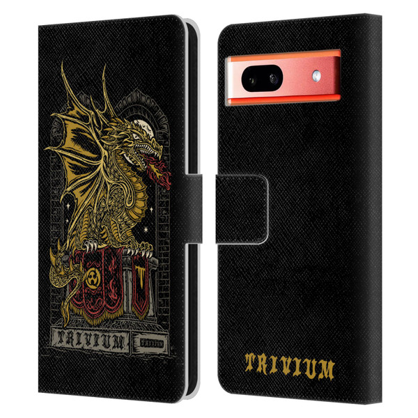 Trivium Graphics Big Dragon Leather Book Wallet Case Cover For Google Pixel 7a