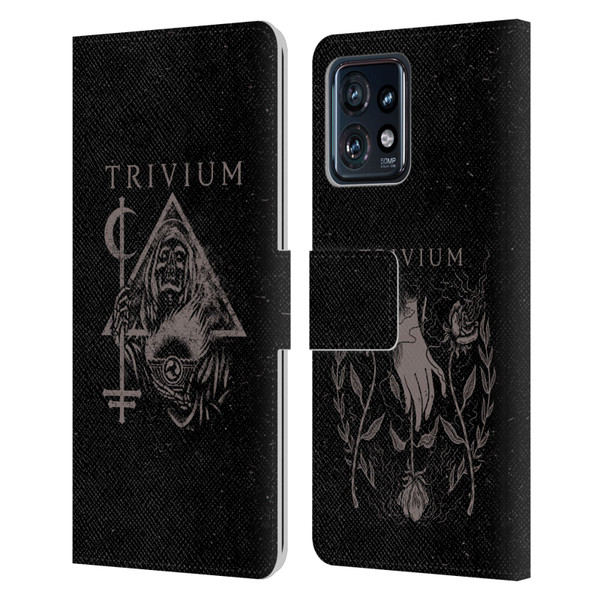 Trivium Graphics Reaper Triangle Leather Book Wallet Case Cover For Motorola Moto Edge 40 Pro
