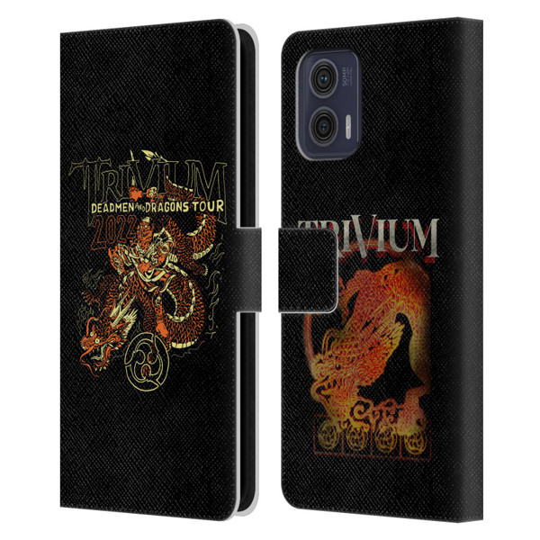 Trivium Graphics Deadmen And Dragons Leather Book Wallet Case Cover For Motorola Moto G73 5G