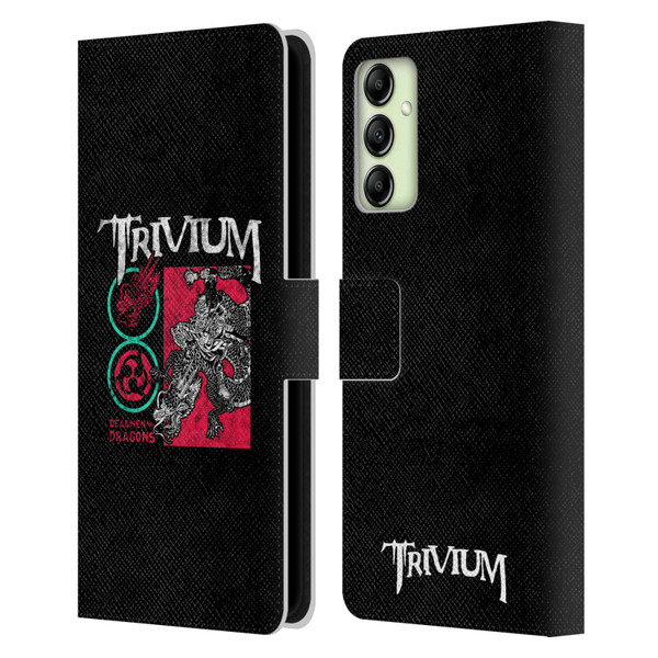 Trivium Graphics Deadmen And Dragons Date Leather Book Wallet Case Cover For Samsung Galaxy A14 5G