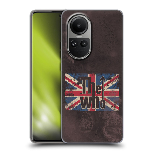 The Who Band Art Union Jack Distressed Look Soft Gel Case for OPPO Reno10 5G / Reno10 Pro 5G