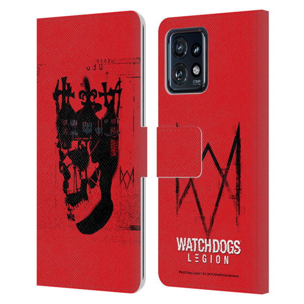 Watch Dogs Legion Street Art Ded Sec Skull Leather Book Wallet Case Cover For Motorola Moto Edge 40 Pro