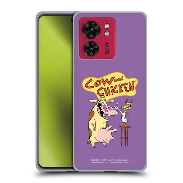 Cow and Chicken Graphics Character Art Soft Gel Case for Motorola Moto Edge 40