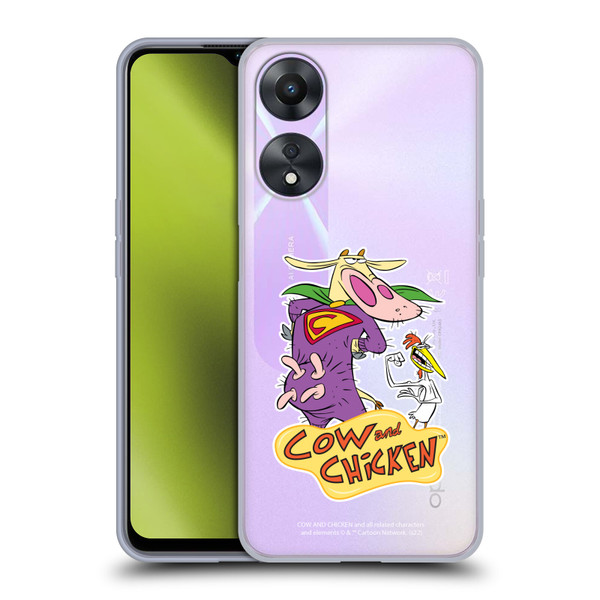 Cow and Chicken Graphics Super Cow Soft Gel Case for OPPO A78 5G