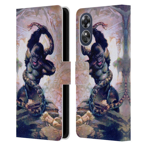 Frank Frazetta Fantasy Gorilla With Snake Leather Book Wallet Case Cover For OPPO A17