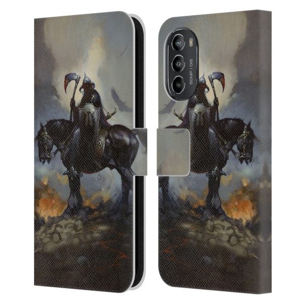 Frank Frazetta Medieval Fantasy Death Dealer Leather Book Wallet Case Cover For Motorola Moto G82 5G