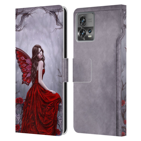 Rachel Anderson Fairies Winter Rose Leather Book Wallet Case Cover For Motorola Moto Edge 30 Fusion