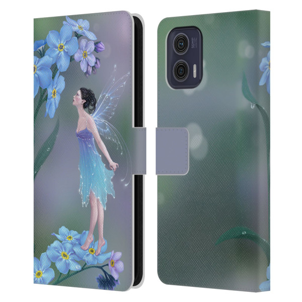 Rachel Anderson Pixies Forget Me Not Leather Book Wallet Case Cover For Motorola Moto G73 5G