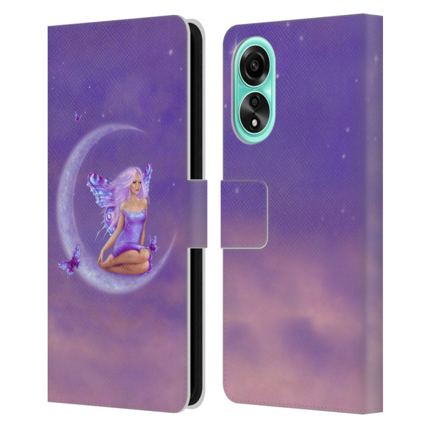 Rachel Anderson Pixies Lavender Moon Leather Book Wallet Case Cover For OPPO A78 4G