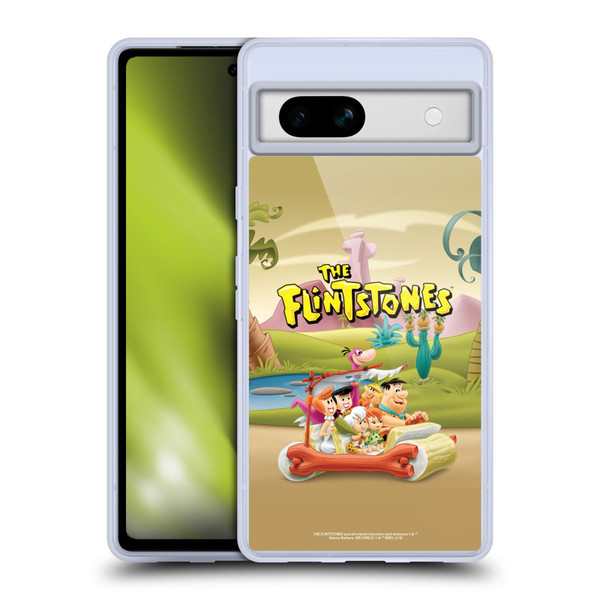 The Flintstones Characters Stone Car Soft Gel Case for Google Pixel 7a