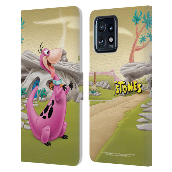 The Flintstones Characters Dino Leather Book Wallet Case Cover For Motorola Moto Edge 40 Pro