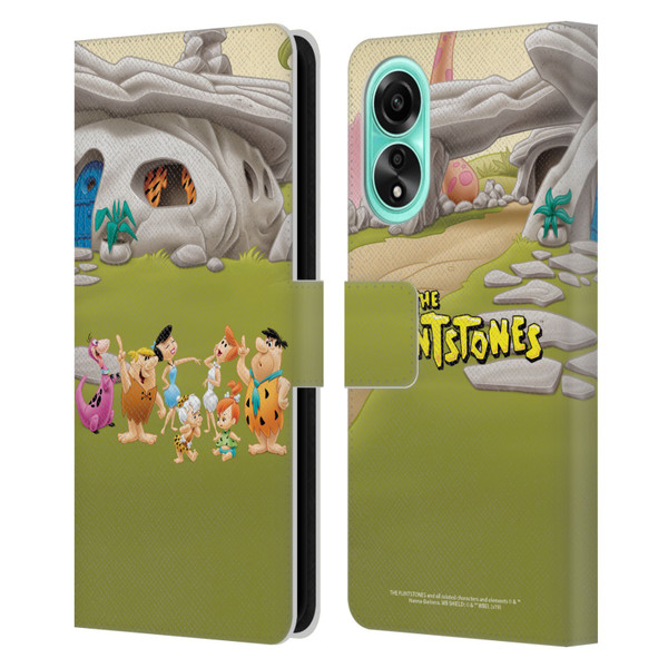 The Flintstones Characters Stone House Leather Book Wallet Case Cover For OPPO A78 4G